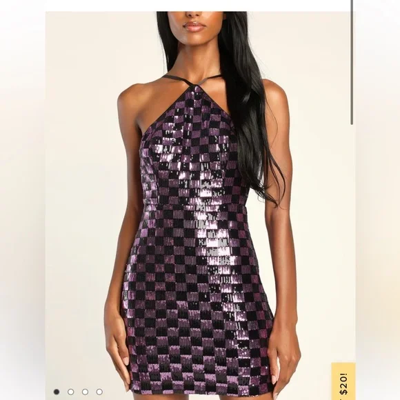 revolve black backless dress Purple Sequin One-Shoulder Backless A-Line Long Prom Dress – Dreamdressy main image 1